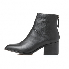 PARRCEN Genuine Leather Ladies Boot Shoes with Block Heel
