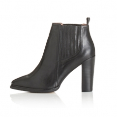 Parrcen Women’s Black Leather Dress Ankle Boots With Elsatic Strap