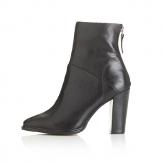 Parrcen Women’s Black Leather Dress Ankle Boots with Zip